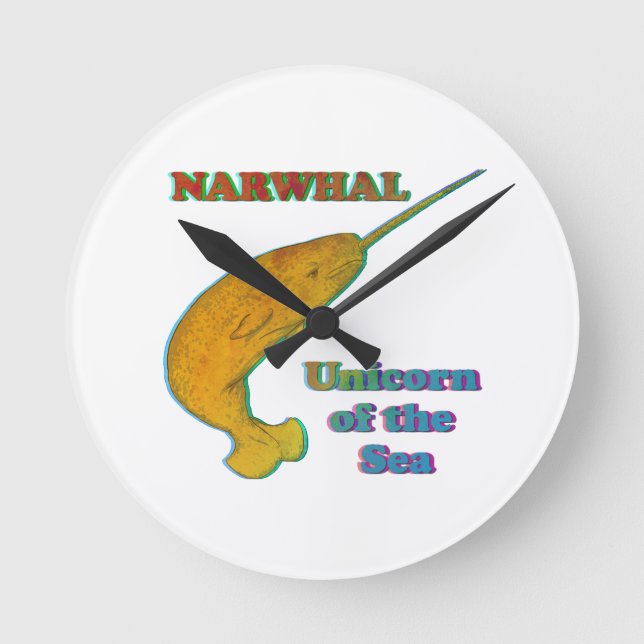 Narwhal - Unicorn of the Sea Rund Klocka (Framsida)
