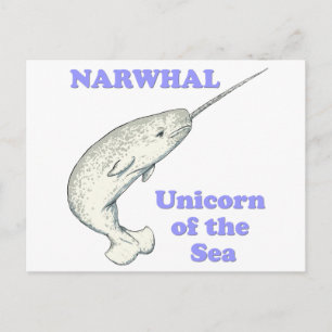 Narwhal unicorn of the sea vykort