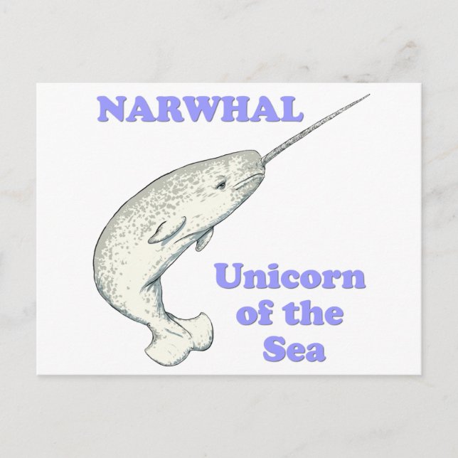 Narwhal unicorn of the sea vykort (Framsida)