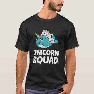 Narwhal Unicorn Squad Tecknad Unicorn Riding on Na T Shirt