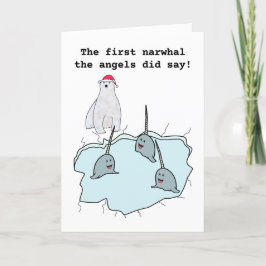 Narwhal valale puckel Helgdag Card Helgkort