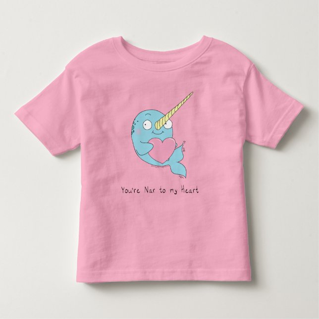 Narwhal Valentine Day Kids T Shirt (Framsida)