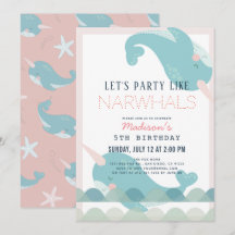 Narwhal Vinkarare Sea Rosa Girl Birthday