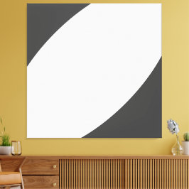 Narwhal. Vit, fetstilt Mörk Grått Modern Kurvor Canvastryck