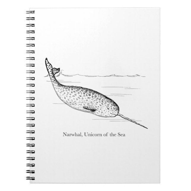 Narwhal Whale Unicorn of the Sea Anteckningsbok (Framsidan)