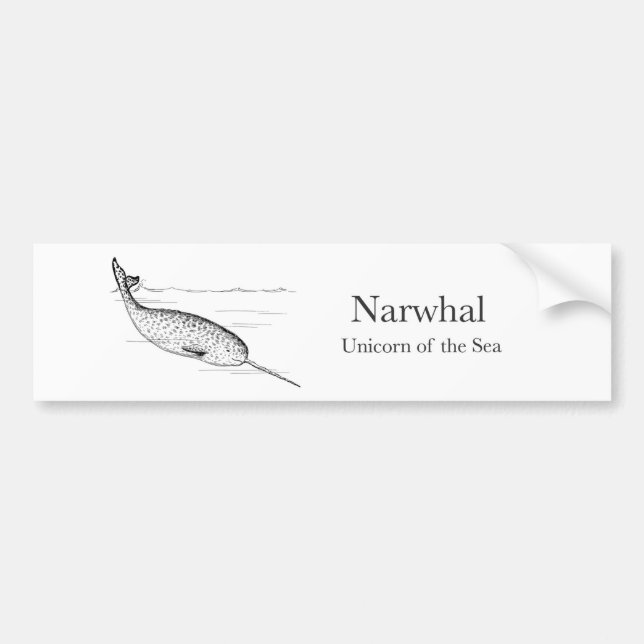 Narwhal Whale Unicorn of the Sea Bildekal (Framsidan)