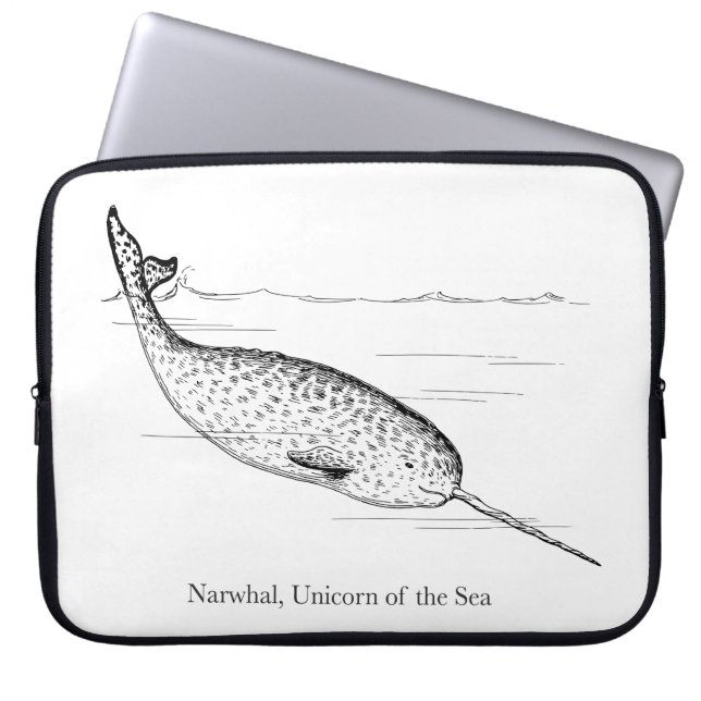 Narwhal Whale Unicorn of the Sea Laptop Fodral (Framsidan)