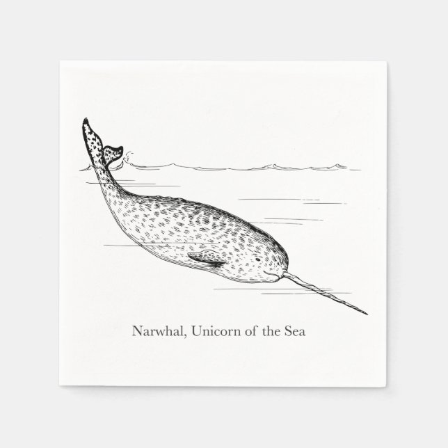 Narwhal Whale Unicorn of the Sea Pappersservett (Framsidan)