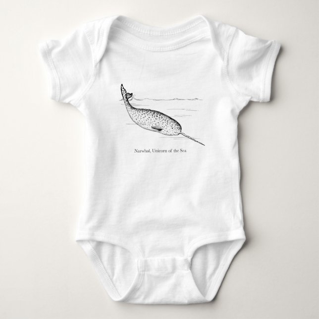 Narwhal Whale Unicorn of the Sea Tee Shirt (Framsida)