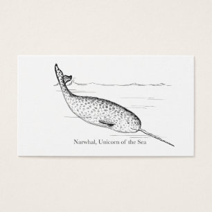 Narwhal Whale Unicorn of the Sea Visitkort