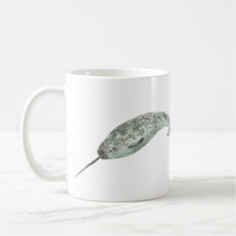 Narwhal whale watercolor kaffemugg