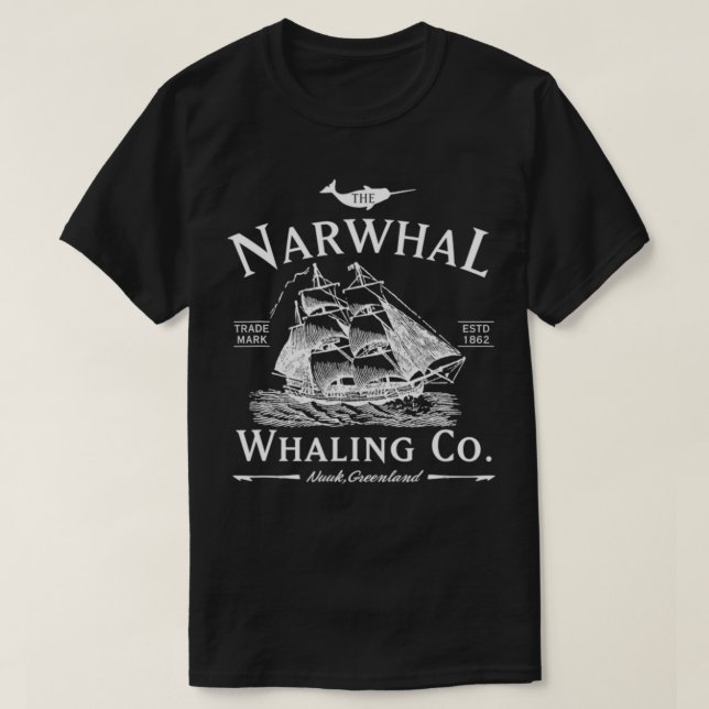 Narwhal Whaling Co T Shirt (Design framsida)