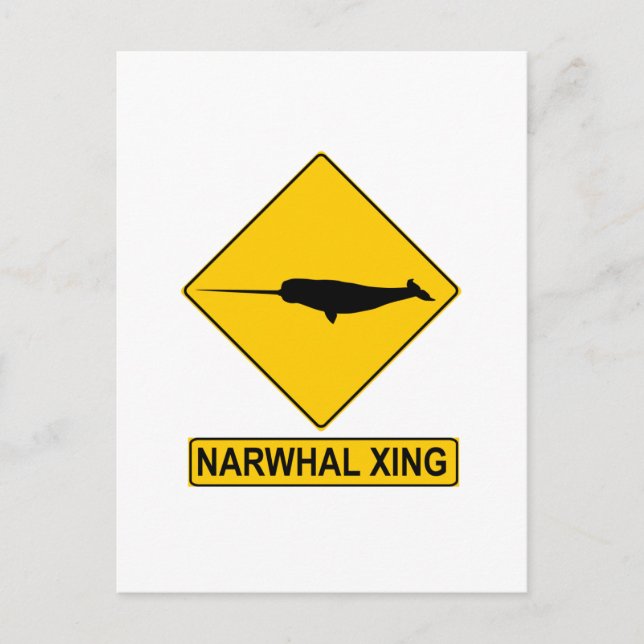 Narwhal X-ing-tecken Vykort (Framsida)