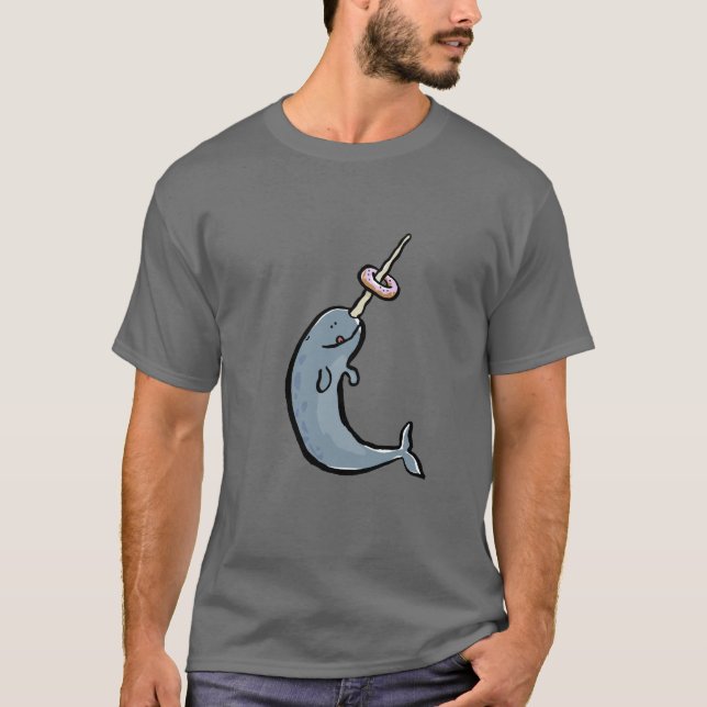 narwhale och munk t shirt (Framsida)