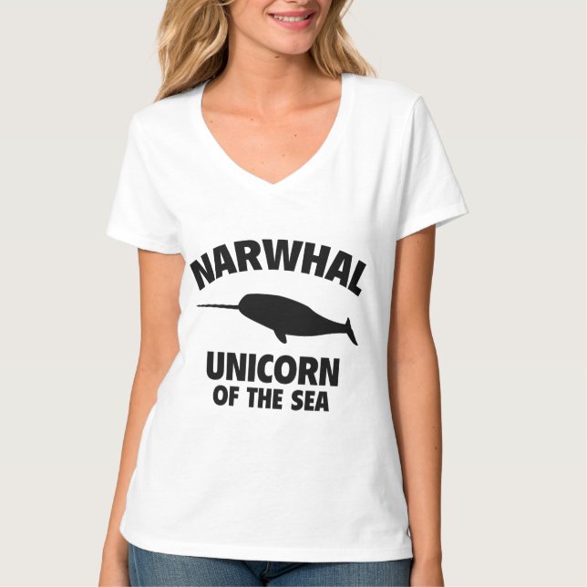 Narwhale Unicorn of the Sea T Shirt (Framsida)