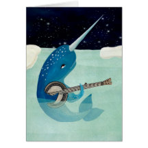 Narwhals Aquarelle - Narwhal leker Banjokortet