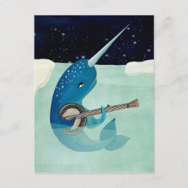 Narwhals Aquarelle - Narwhal Plays Banjo Card Vykort