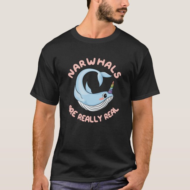 Narwhals är Verkligen T Shirt (Framsida)