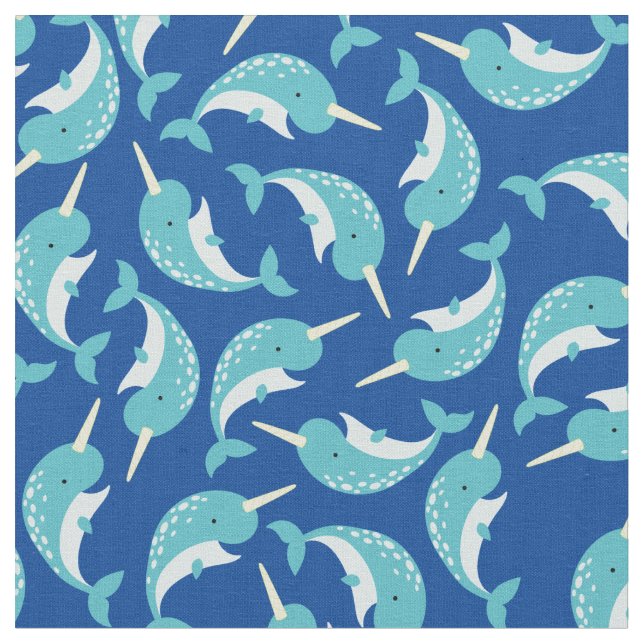 Narwhals Cute Kids Baby Nursery Tyg (Närbild)