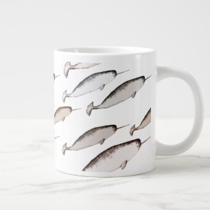 Narwhals Simma - Narwhal Mönster Whale Älskare Gif Jumbo Mugg