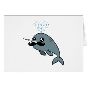 Narwhalstache Hälsningskort