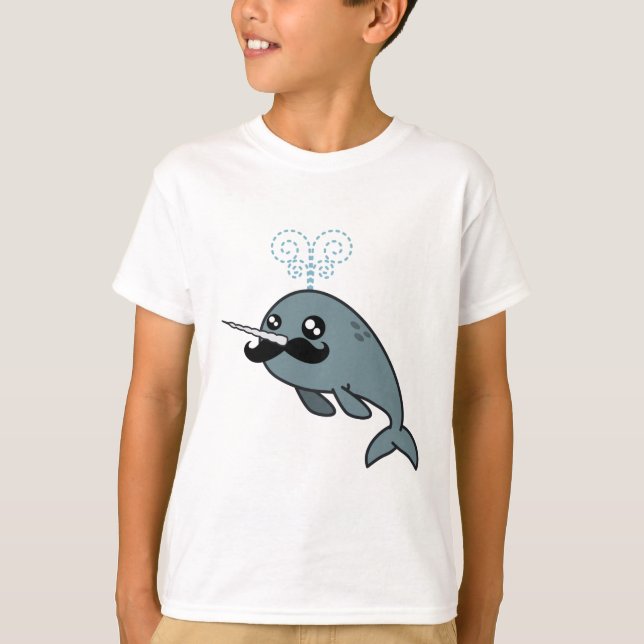 Narwhalstache Tee Shirt (Framsida)