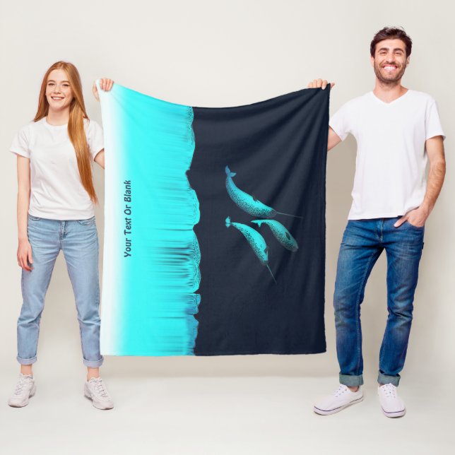 Narwhval under isen fleecefilt (På plats)