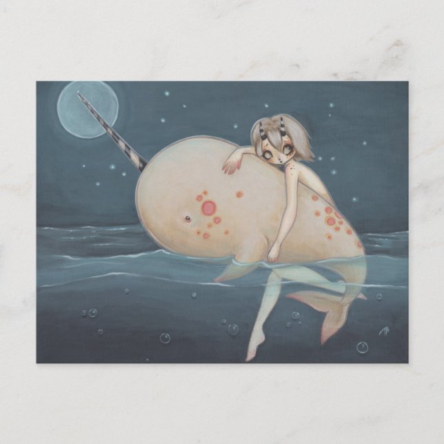 Narwhwhitold lowbrow gothic Art-vykort Vykort (Framsida)