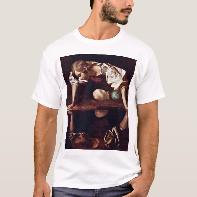 Narzis vid Michelangelo Merisi Da Caravaggio Tee (Framsida)
