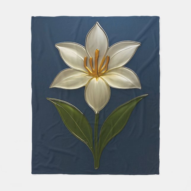 Narzissen Blume – Moderne Botanische Glanzkunst Fleecefilt (Framsidan)