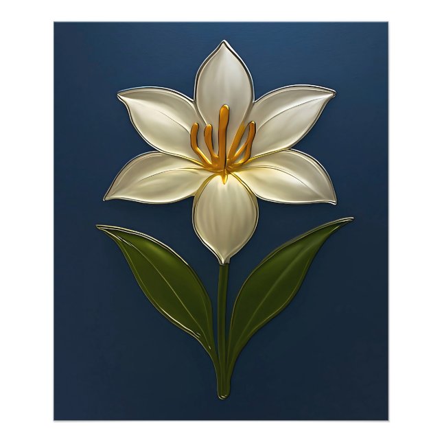 Narzissen Blume – Moderne Botanische Glanzkunst Fototryck (Framsidan)