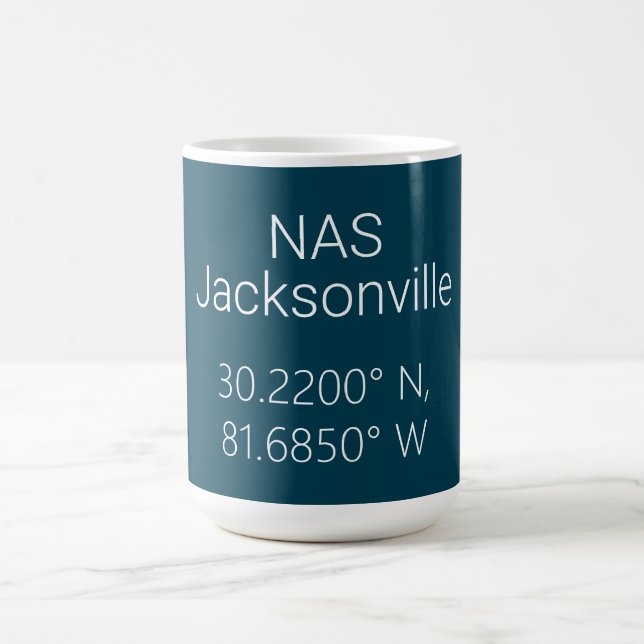 NAS Jacksonville Latitude Longitud Kaffemugg (Center)