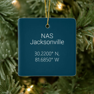 NAS Jacksonville Latitude Longitud Personlig Julgransprydnad Keramik