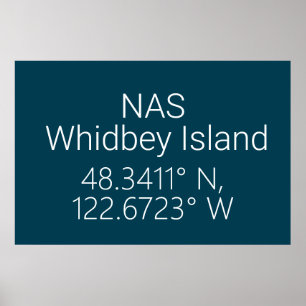 NAS Whidbey Island Latitud Longitud Poster