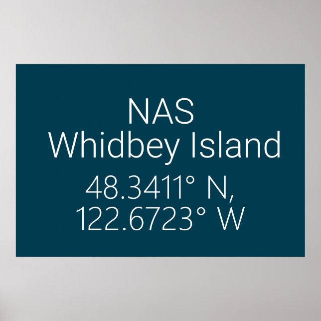NAS Whidbey Island Latitud Longitud Poster (Framsidan)