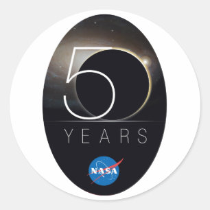 NASA 50-årsjubileum Logotyp Runt Klistermärke