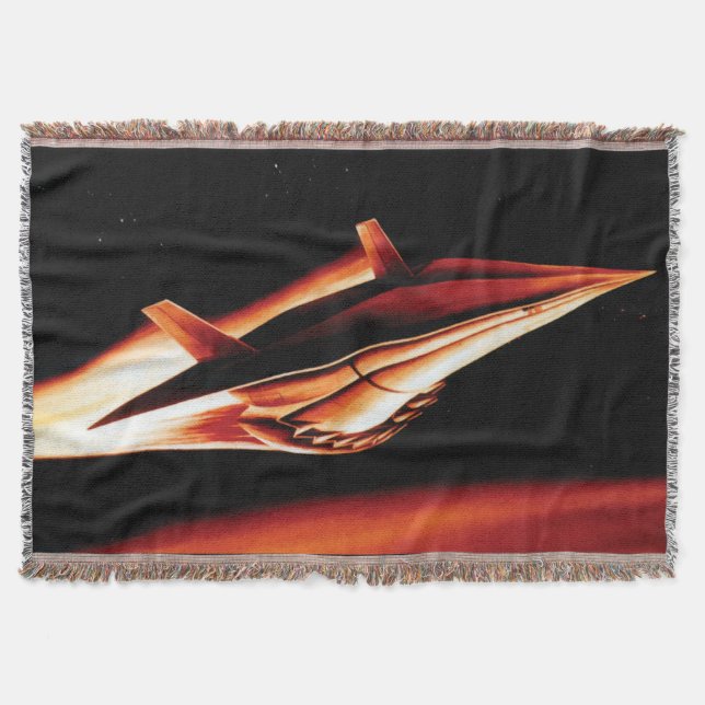 NASA Aero Space Plane Shuttle 60-talets konstnärsk Mysfilt (Framsidan)