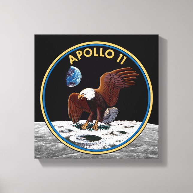 NASA Apollo 11 Måne Landing Lunar Patch Insignia Canvastryck (Framsida)