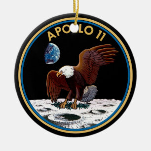 NASA Apollo 11 Måne Landing Lunar Patch Insignia Julgransprydnad Keramik