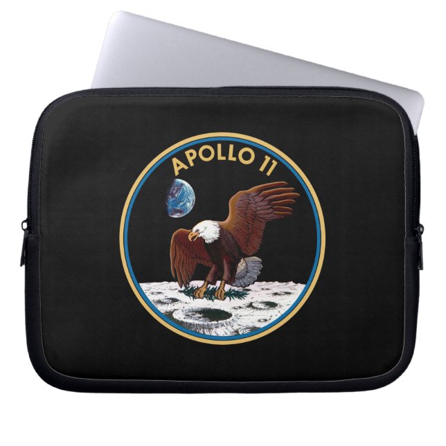 NASA Apollo 11 Måne Landing Lunar Patch Insignia Laptop Sleeve (Framsidan)