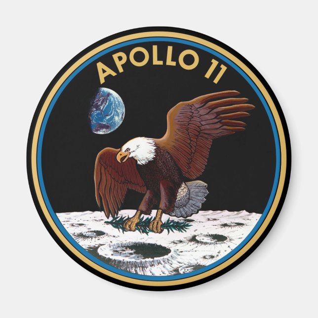 NASA Apollo 11 Måne Landing Lunar Patch Insignia Magnet (Framsidan)