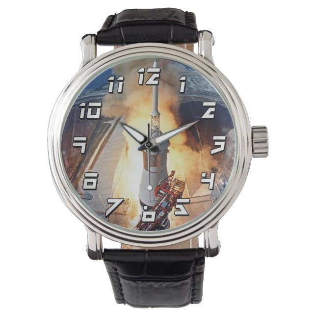NASA Apollo 11 Måne Landing Rocket Launch Armbandsur (Framsida)