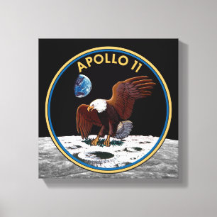 NASA Apollo 11 månlandning Lunar Patch Insignia Canvastryck