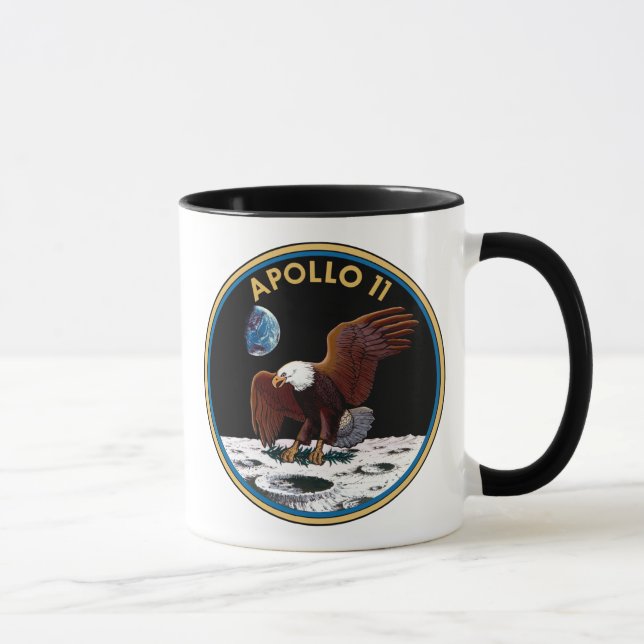 NASA Apollo 11 månlandning Lunar Patch Insignia Mugg (Höger)