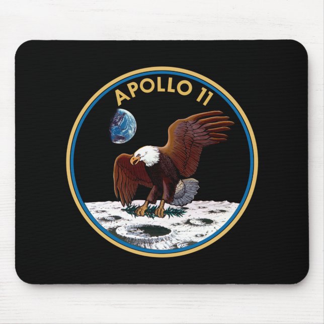 NASA Apollo 11 månlandning Lunar Patch Insignia Musmatta (Framsidan)