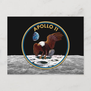 NASA Apollo 11 månlandning Lunar Patch Insignia Vykort