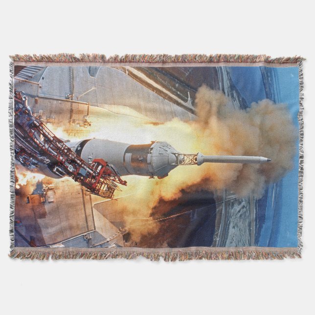 NASA Apollo 11 månlandning raketuppskjutning Filt (Framsidan)