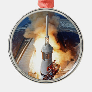 NASA Apollo 11 månlandning raketuppskjutning Julgransprydnad Metall
