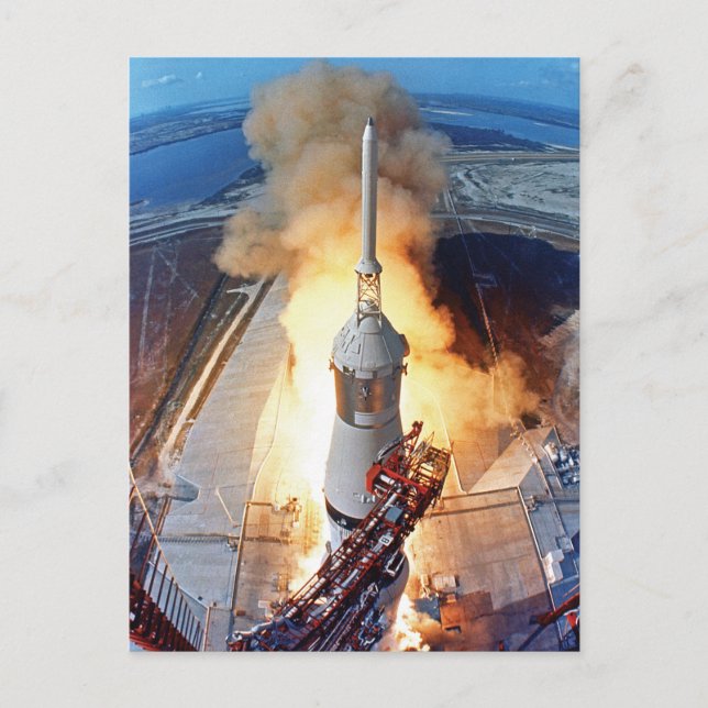 NASA Apollo 11 månlandning raketuppskjutning Vykort (Framsida)