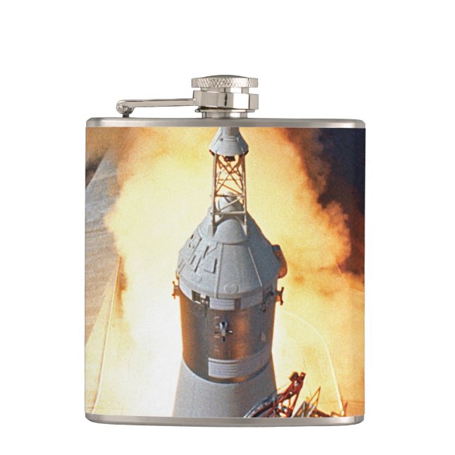 NASA Apollo 11 månlandningsraketuppskjutning Fickplunta (Framsidan)